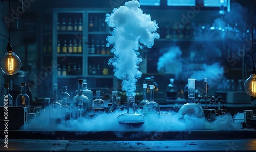 A mad scientist's laboratory, filled with strange and wonderful contraptions photo