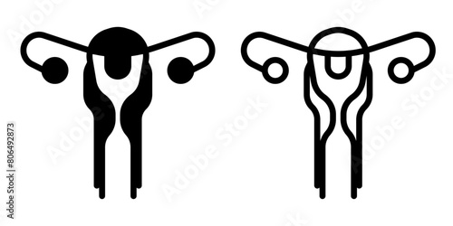 vagina icon, sign, or symbol in glyph and line style isolated on transparent background. Vector illustration