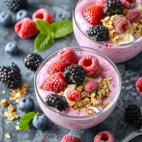 Berry Smoothie Bowls with Fresh Fruit