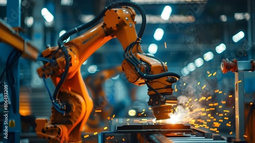 Industrial Precision A Robotic Welder Advances Automotive Manufacturing While Upholding Rigorous Safety Measures Generative ai