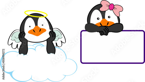 cute little penguin baby angel cartoon pack colletion in vector fornat © MARCO HAYASHI