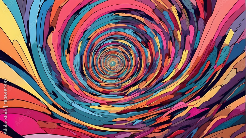 This image features a mesmerizing spiral pattern with a multitude of colors creating a visual feast, perfect for evoking a sense of creativity and energy This image features a mesmerizing spiral pattern with a multitude of colors creating a visual feast, perfect for evoking a sense of creativity and energy