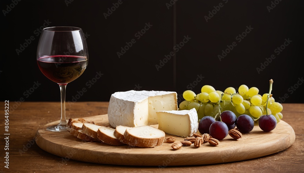 A Timeless Classic: Brie Cheese and Wine Symbolize Refined Simplicity