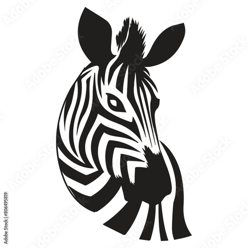 Zebra animal illustration, nature conservation vector black and white stripes Vector illustration