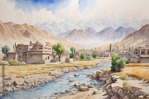 Mir Bacha Kot Afghanistan Country Landscape Illustration Art photo
