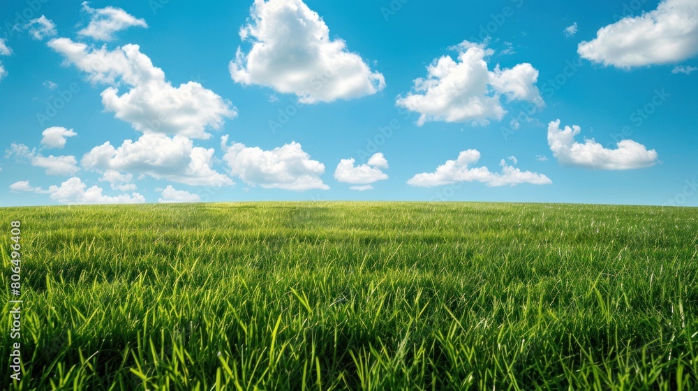 Lush green meadow background, sunny weather