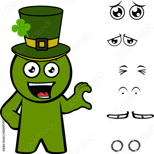 st patrick day character cartoon kawaii expresions pack collection in vector format © MARCO HAYASHI