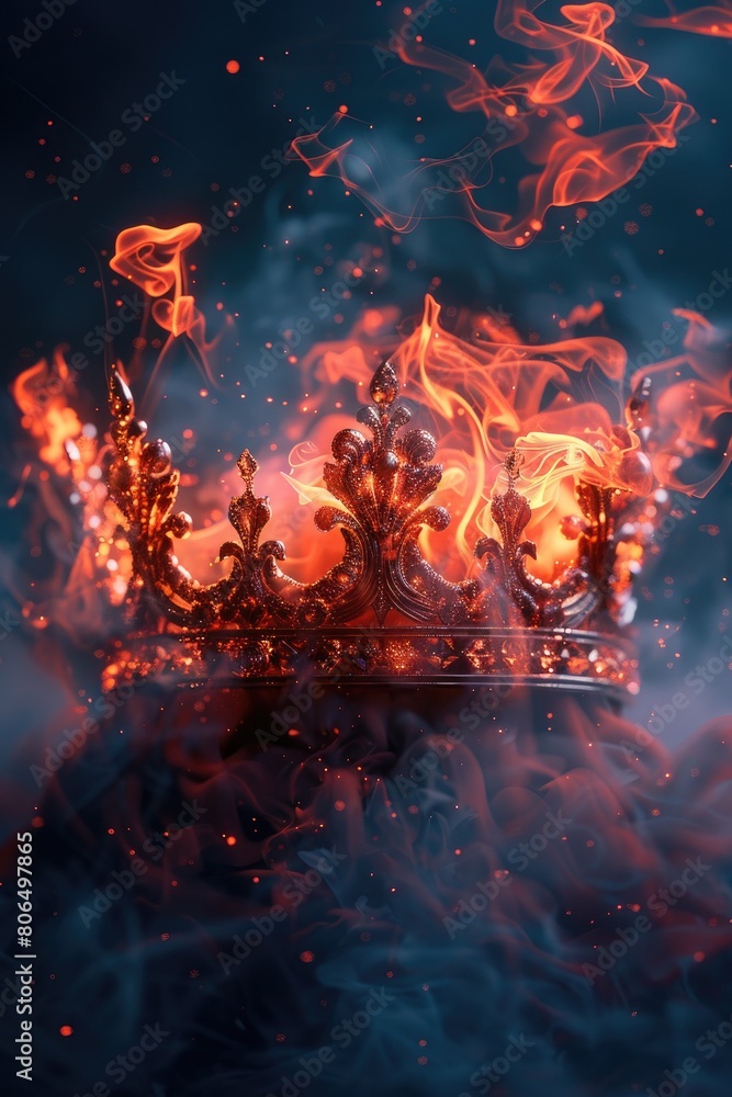 The crown is made of fire. The fire is burning bright. The crown is a symbol of power and authority. The fire represents the passion and drive of the person who wears the crown. The crown is made of fire. The fire is burning bright. The crown is a symbol of power and authority. The fire represents the passion and drive of the person who wears the crown.