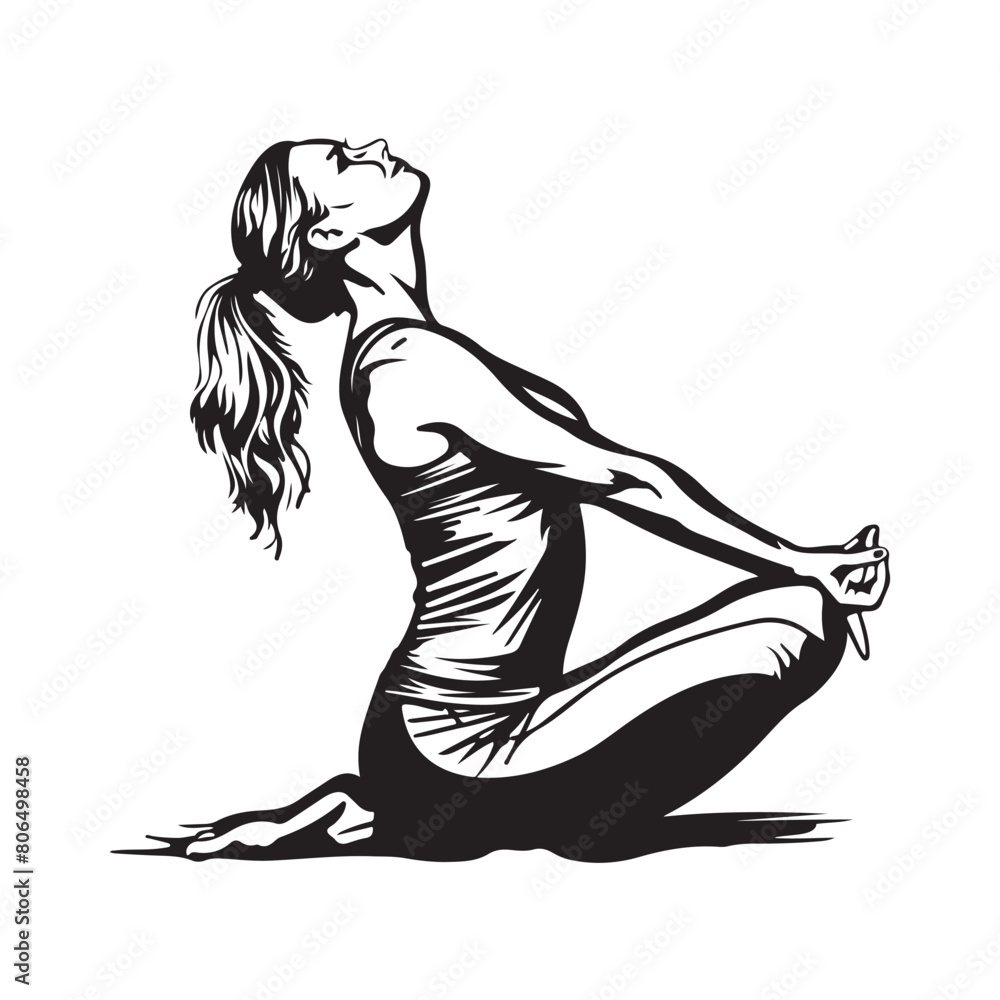 Yoga Poses Vector Images on white Background