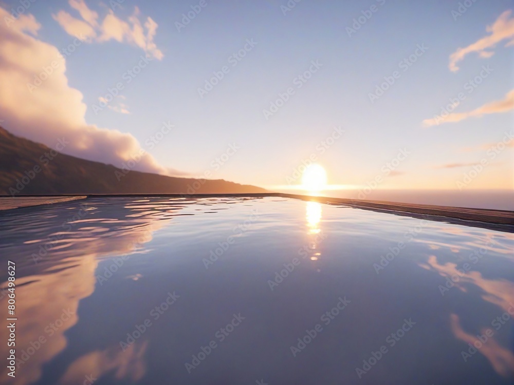 Fototapeta premium sunset over the lake