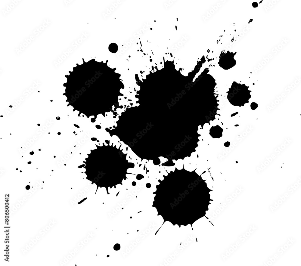 black watercolor brush splashed splatter on white background black watercolor brush splashed splatter on white background