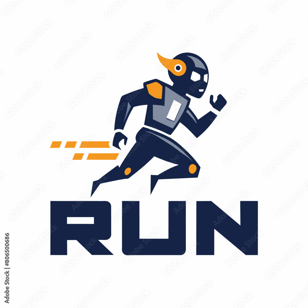 Running Robot man logo (7)