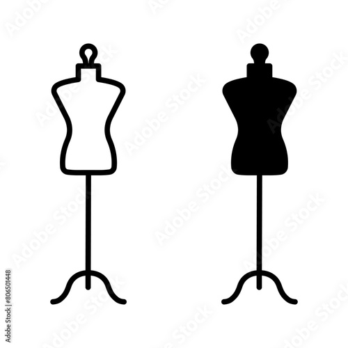 dress form icon. Mannequin icon color editable