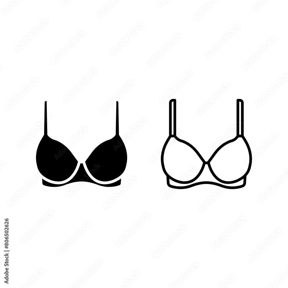 Bra icon. Woman underwear sign color editable