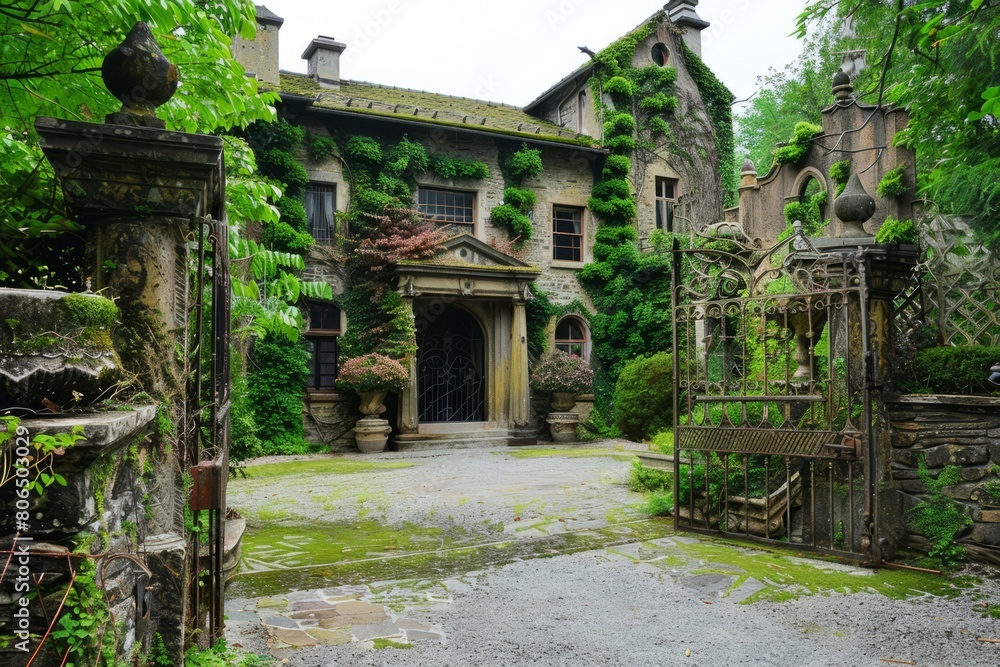 Picture a historic mansion surrounded by a sprawling, Generative AI Picture a historic mansion surrounded by a sprawling, Generative AI