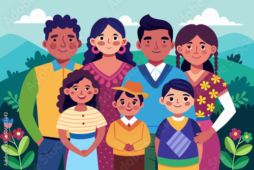 Familia latinoamericana. Familia de Sudamérica. Cultura de América del Sur.  