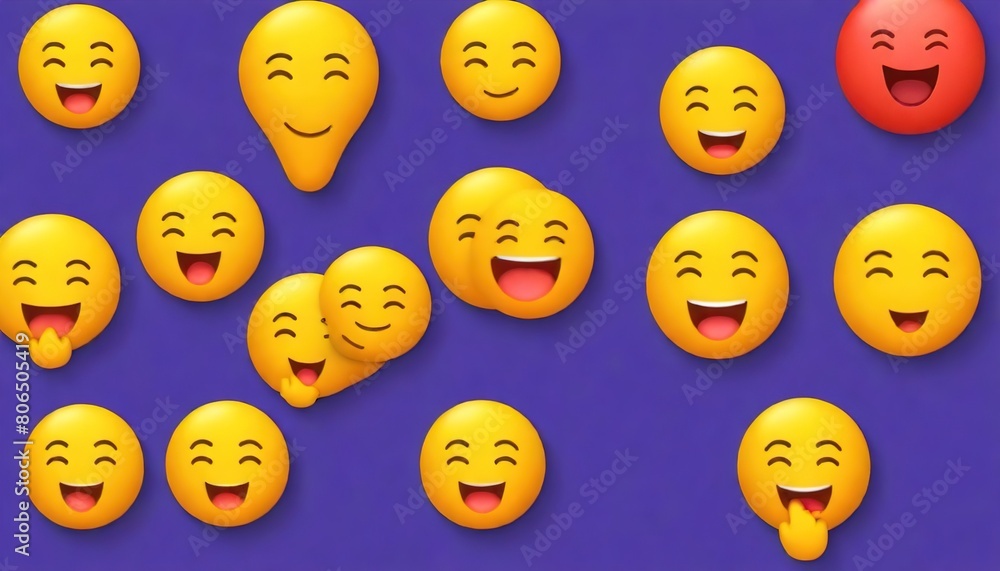 Fototapeta premium A concept with happy emoji, World Emoji Day, Generative Ai