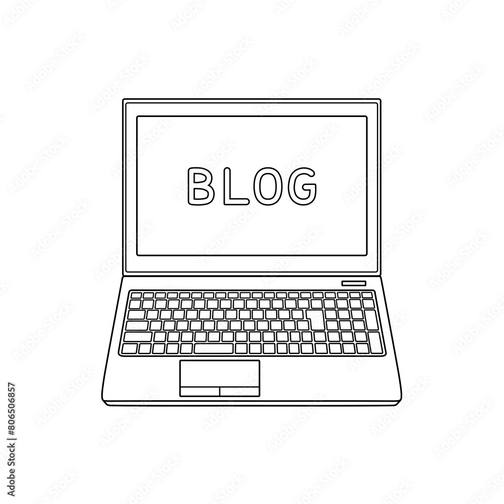 ノートパソコンの線画、BLOG ノートパソコンの線画、BLOG