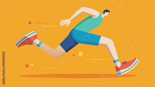 A runners legs gracefully moving over a springy lowimpact surface giving their body a break while still getting a great workout.. Vector illustration photo