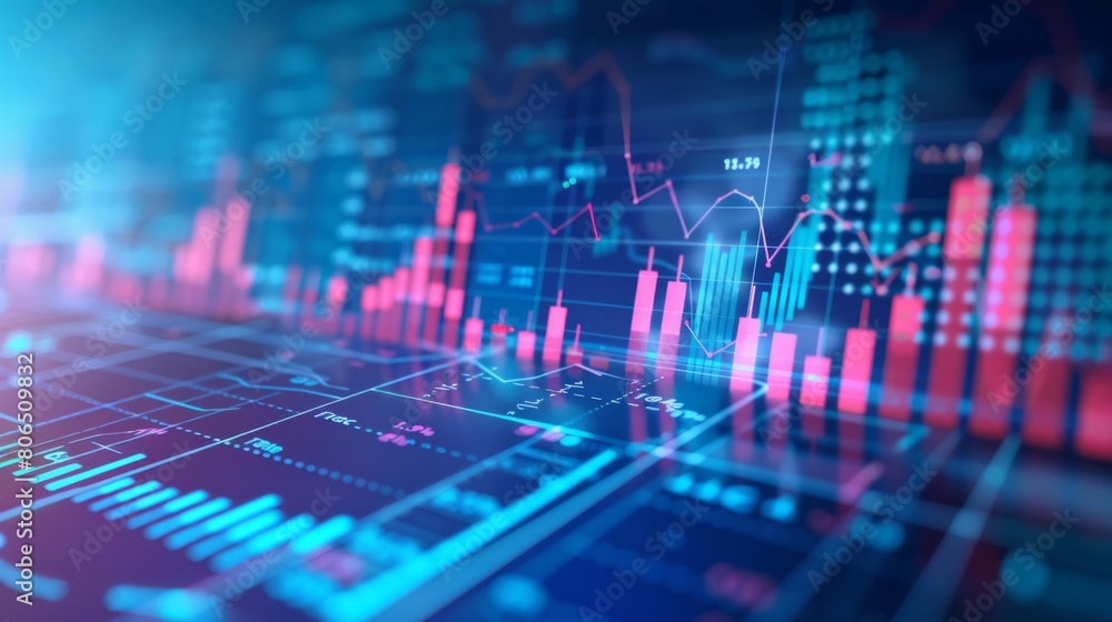 Financial growth chart for stock market investment trading. Closeup stock market data chart visualization. Financial business chart with diagrams and stock numbers showing profits and losses Financial growth chart for stock market investment trading. Closeup stock market data chart visualization. Financial business chart with diagrams and stock numbers showing profits and losses