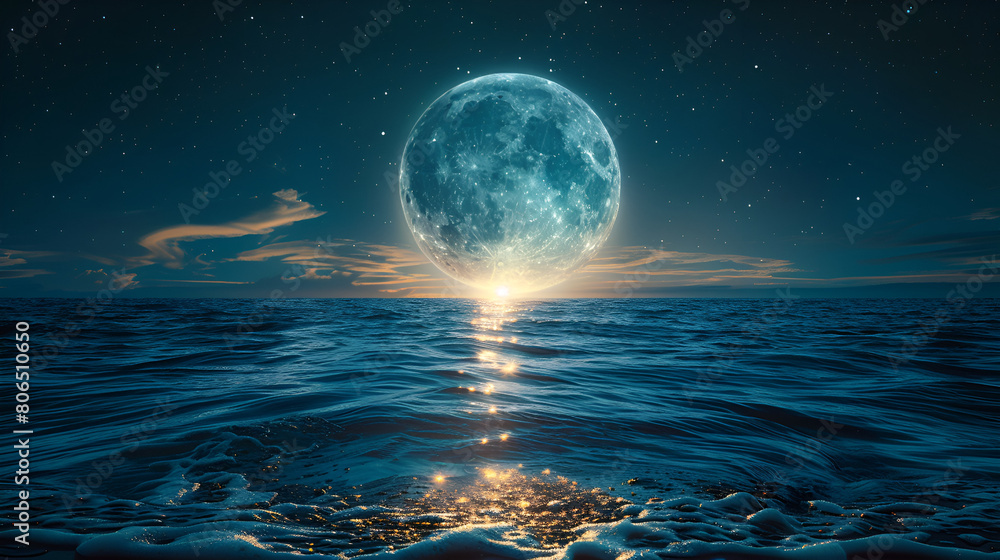 the moon and the sea,
Abstract Blue Sphere Moon Surface International 