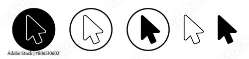 Pointer Icon Set. Clickable mouse arrow vector symbol. Cursor navigation sign. photo