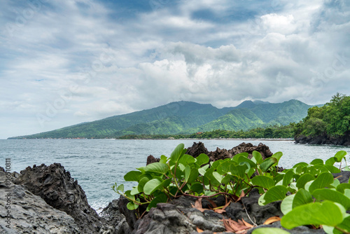 view of Tulamben beach from the fishing spot