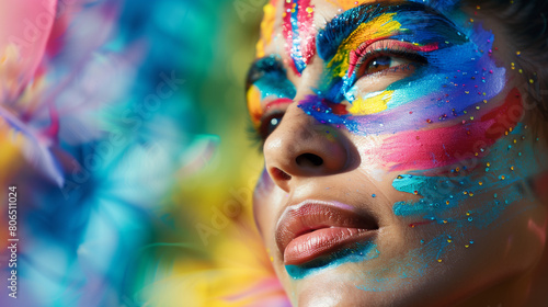 The face of LGBTQ pride activists showcasing a variety of cultural performances