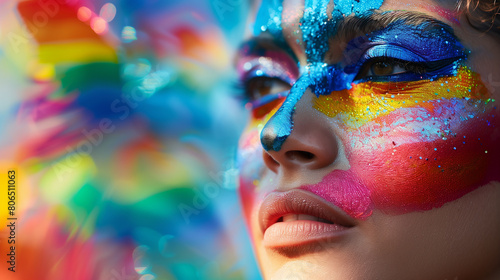 The face of LGBTQ pride activists showcasing a variety of cultural performances