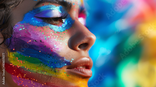 The face of LGBTQ pride activists showcasing a variety of cultural performances