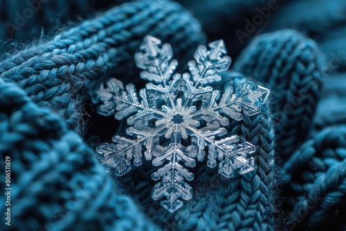 A beautiful snowflake, captured in all its intricate detail. The perfect symbol of winter's beauty.