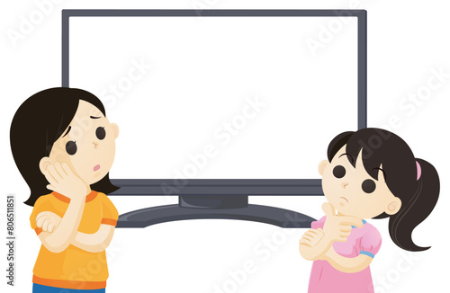 テレビを観る親子