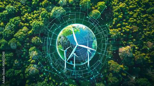 A digital globe highlighting carbon credit markets and green investment opportunities across the world