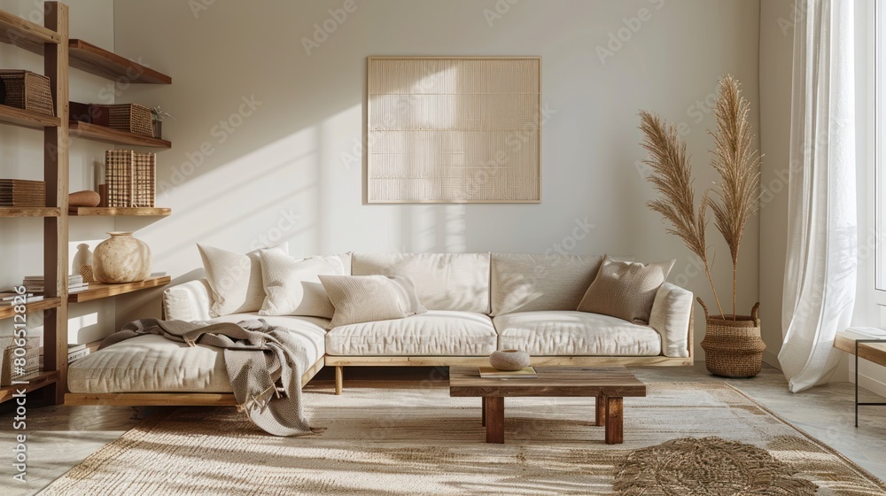 **Assistant**..The photo shows a living room with a large comfortable sofa, a stylish coffee table, and a beautiful rug **Assistant**..The photo shows a living room with a large comfortable sofa, a stylish coffee table, and a beautiful rug