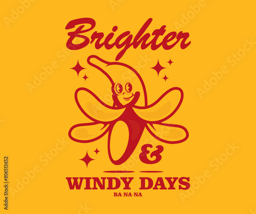 cartoon character of banana Graphic Design for T shirt Street Wear and Urban Style