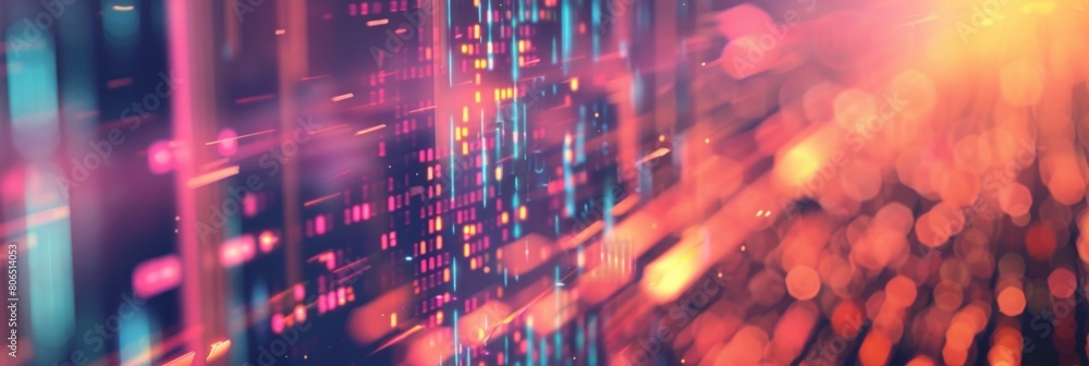 Fototapeta premium Abstract, digital background for tech, AI, data, audio, graphics, and more