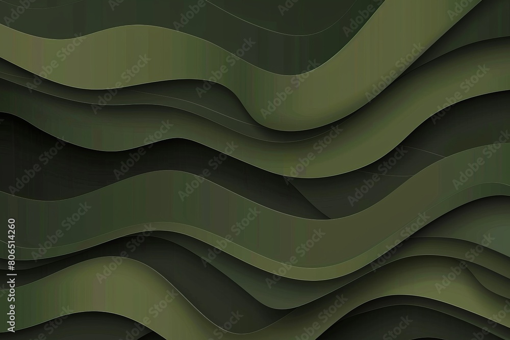 Dark olive paper waves abstract banner design. Elegant wavy vector background Dark olive paper waves abstract banner design. Elegant wavy vector background