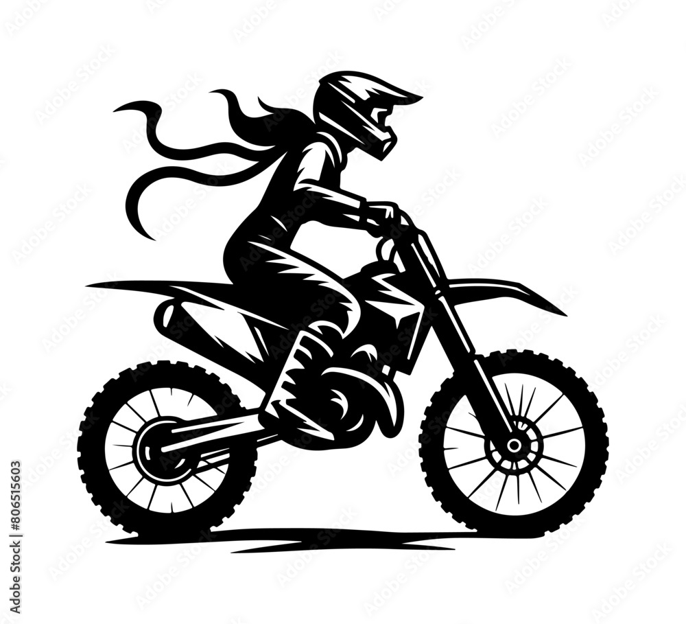 cross motorbike vector icon black and white