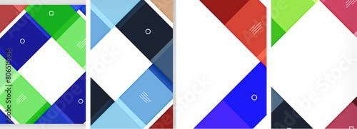 Square abstract poster set. Vector Illustration For Wallpaper, Banner, Background, Card, Book Illustration, landing page