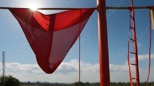 red and white Red Silk in the Air

