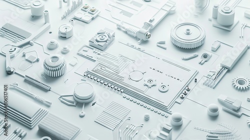 A white circuit board with various components.