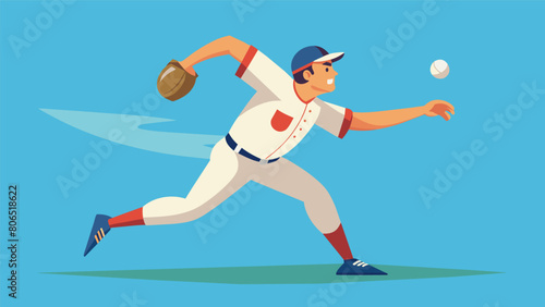 A young pitcher throwing a fierce fastball determined to strike out the opposing team and secure the championship title.. Vector illustration
