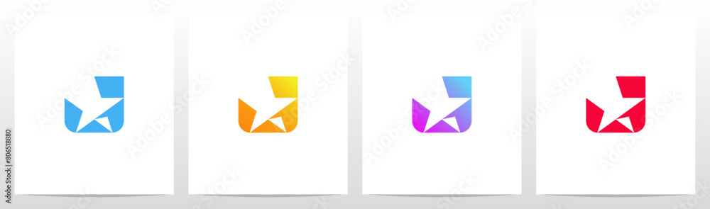 Star Negative Space Letter Initial Logo Design J Star Negative Space Letter Initial Logo Design J