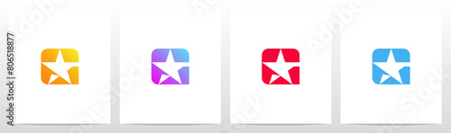 Star Negative Space Letter Initial Logo Design G