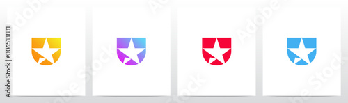 Star Negative Space Letter Initial Logo Design U