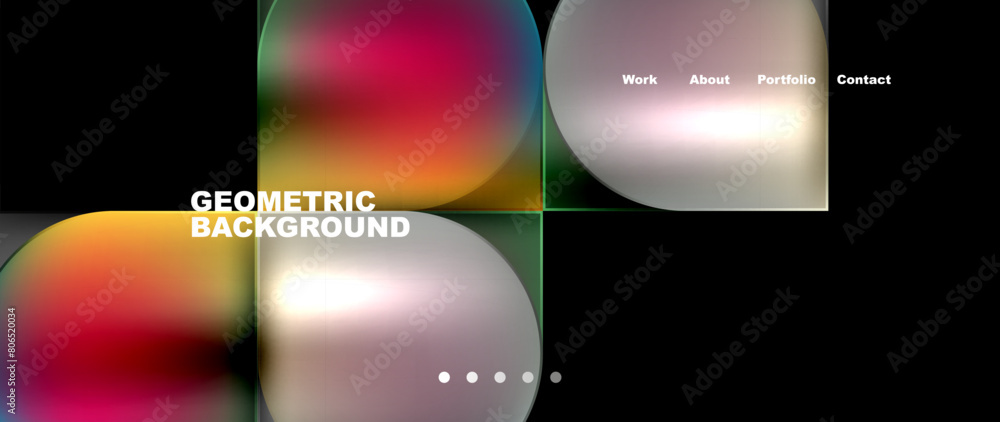 Geometric abstract glassmorphism with circles and squares. Vector Illustration For Wallpaper, Banner, Background, Card, Book Illustration, landing page