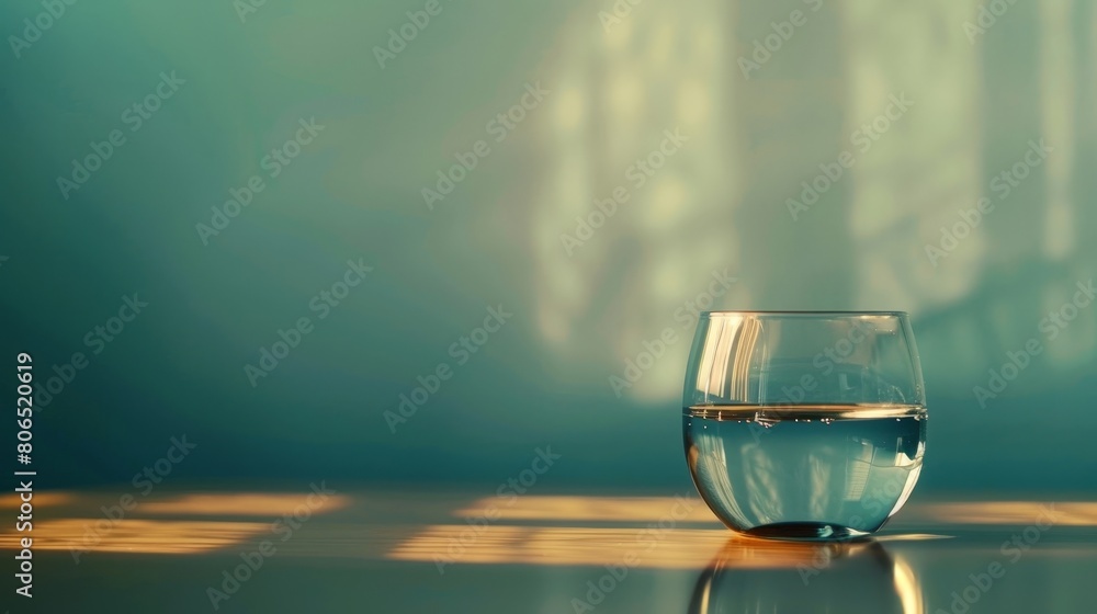 A glass of water on the table. A glass of water on the table.