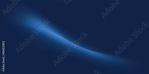 Navy blue abstract background with halftone wavy smooth pattern. Small spot light box. Curve line  cosmic galaxy space. Festive BG for social media  birthday party invitation