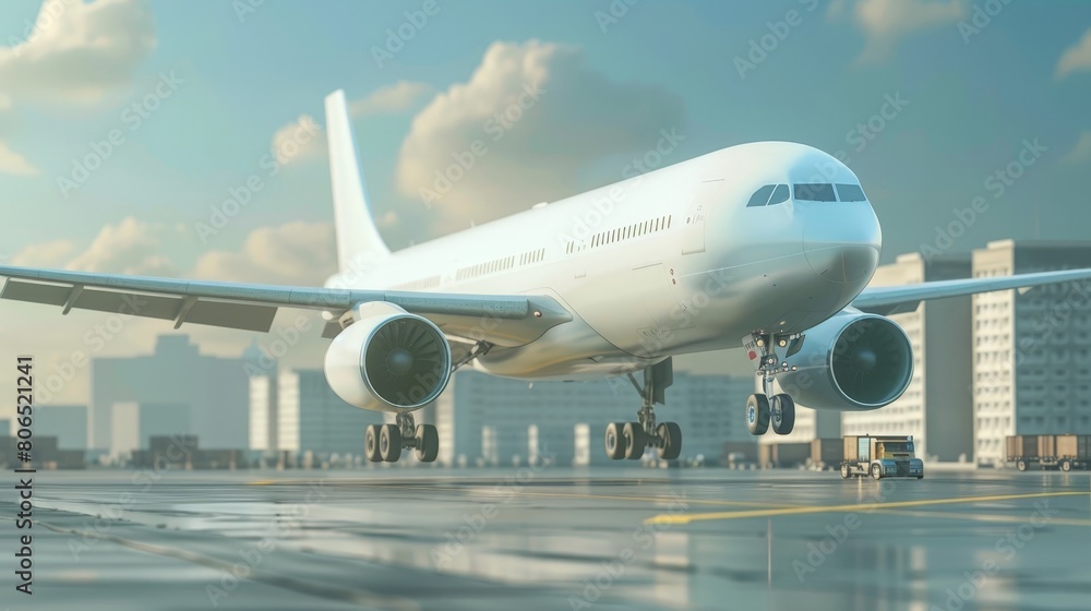 An airplane at the airport. An airplane at the airport.