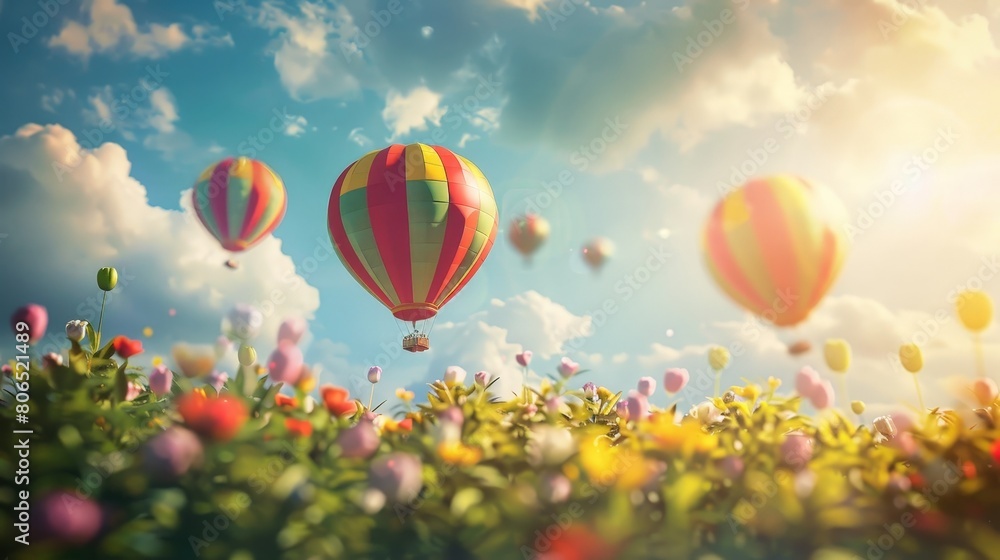 A colorful balloons in the air. A colorful balloons in the air.